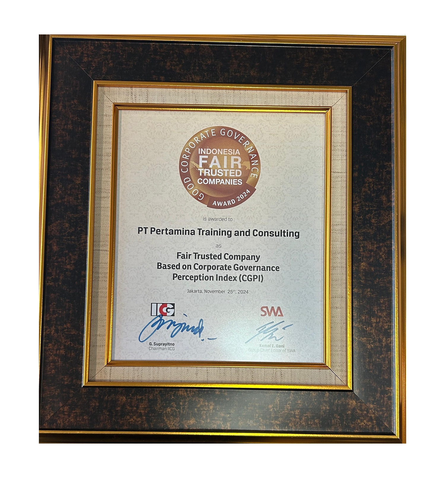 Fair Trusted Company Based on Corporate Governance Perception Index (CGPI)